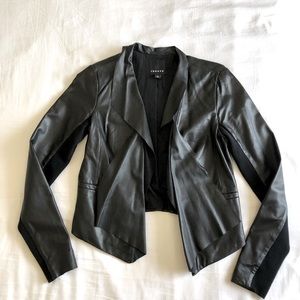 Trouve Draped Leather Jacket